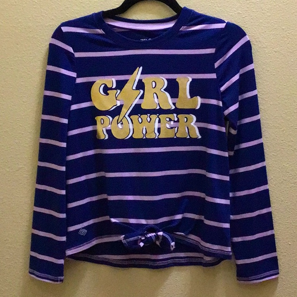 NWT Girl Power longsleeve shirt with tie in front. Sz L